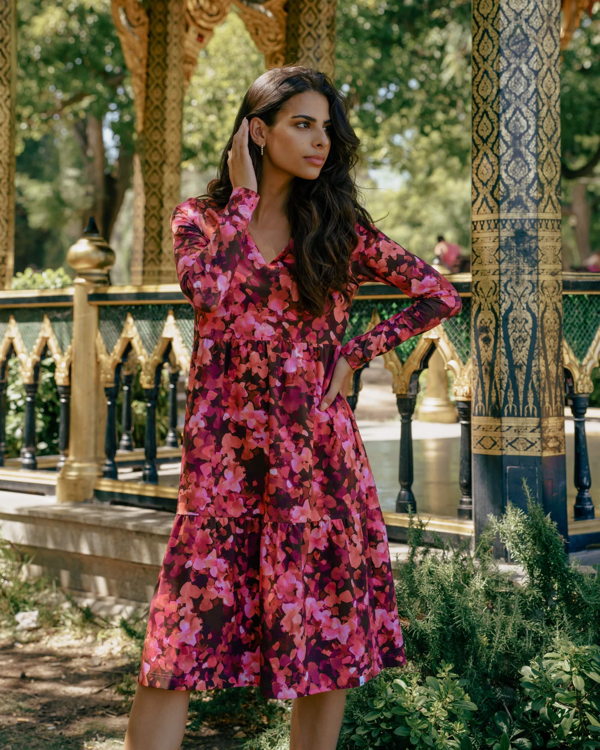 Amélie Dress kerrosmekko, Scarlet Petals