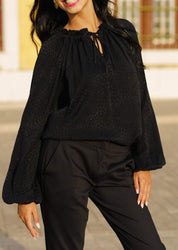 Paloma Blouse, Black Leo