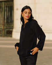 Paloma Blouse, Black Leo