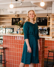 Classic Linen Dress, Crystal Teal