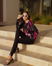 Casual Chic Print Shirt, Orchid