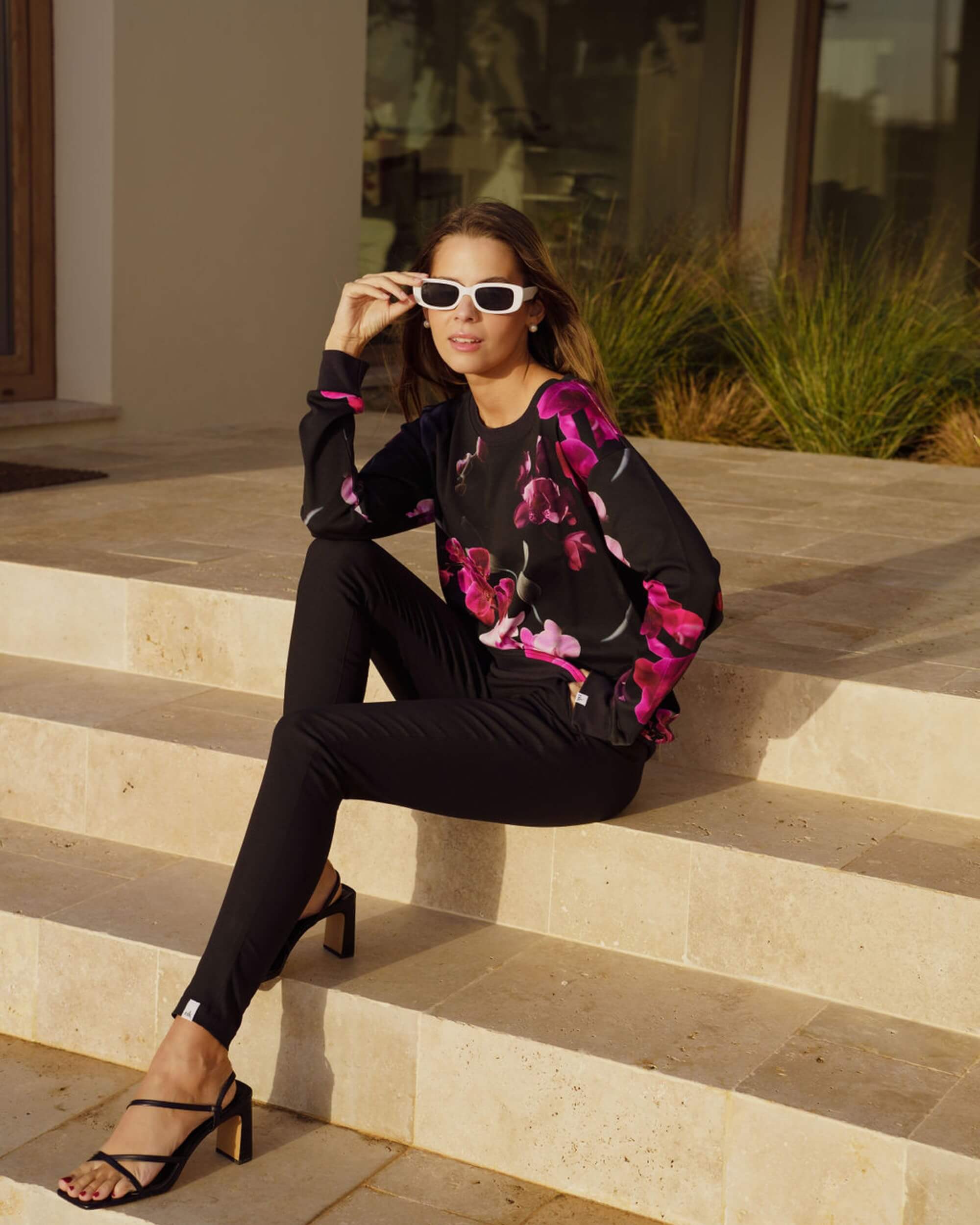 Casual Chic Print Shirt, Orchid