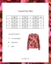 Casual Chic Print Shirt, Scarlet Petals