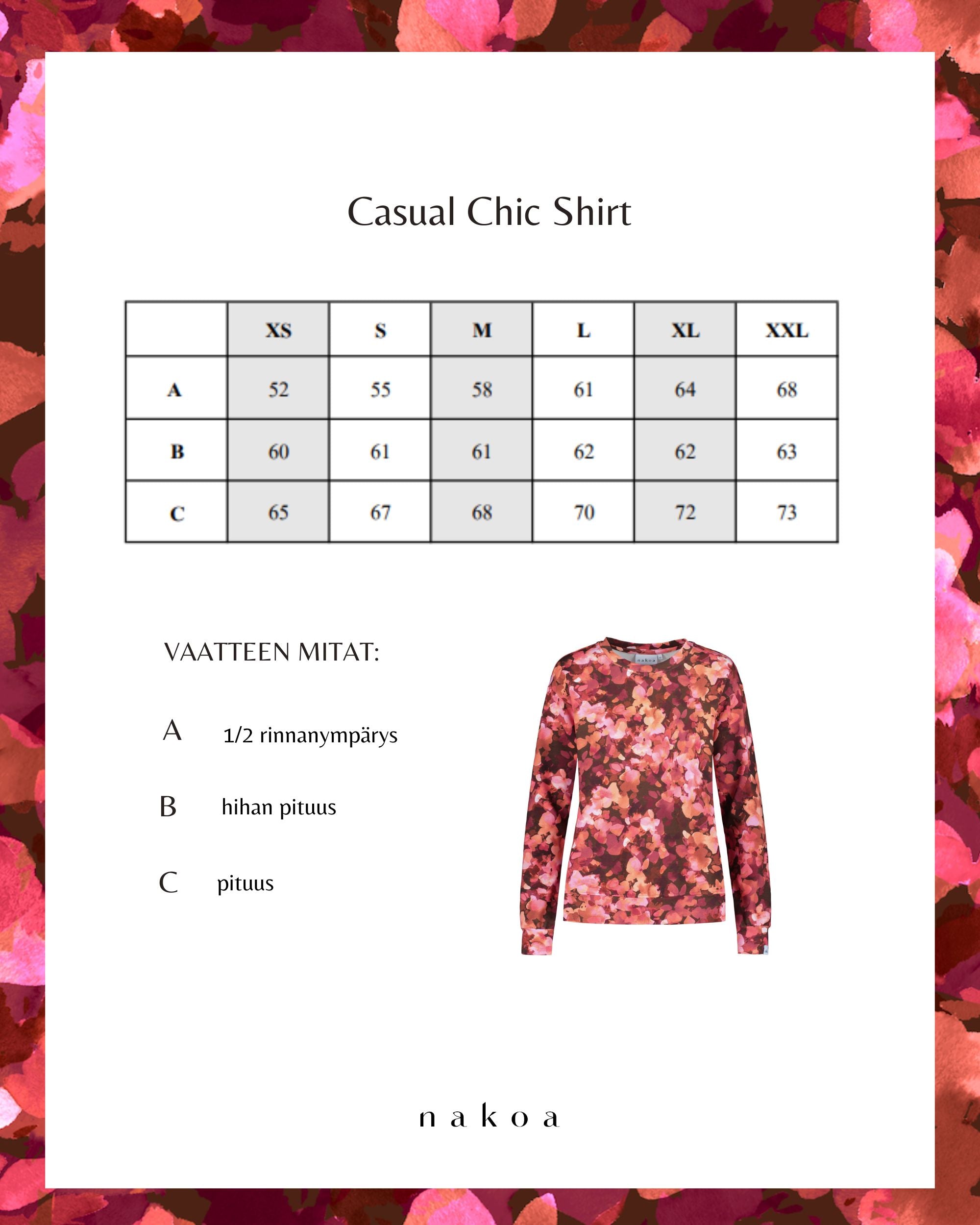 Casual Chic Print Shirt, Scarlet Petals