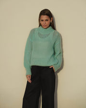 Robin Mohair Knit, Smoke Green