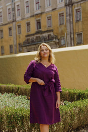 Vera Linen Dress, Royal Violet